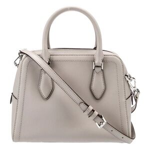 NWOT, Ayden Medium Saffiano Leather Satchel, Grey, 16.5”W X 10”H X 5.25”D